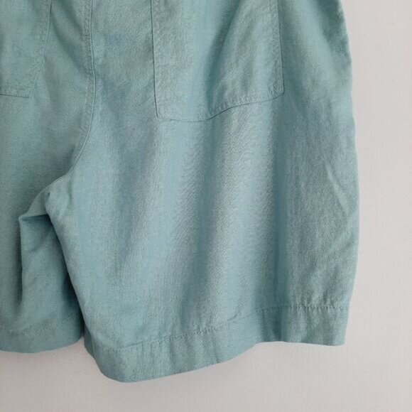 PENNINGTONS | Linen Blend Hi-Rise Casual Light Shorts Blue Teal Sz 22 - Picture 10 of 12
